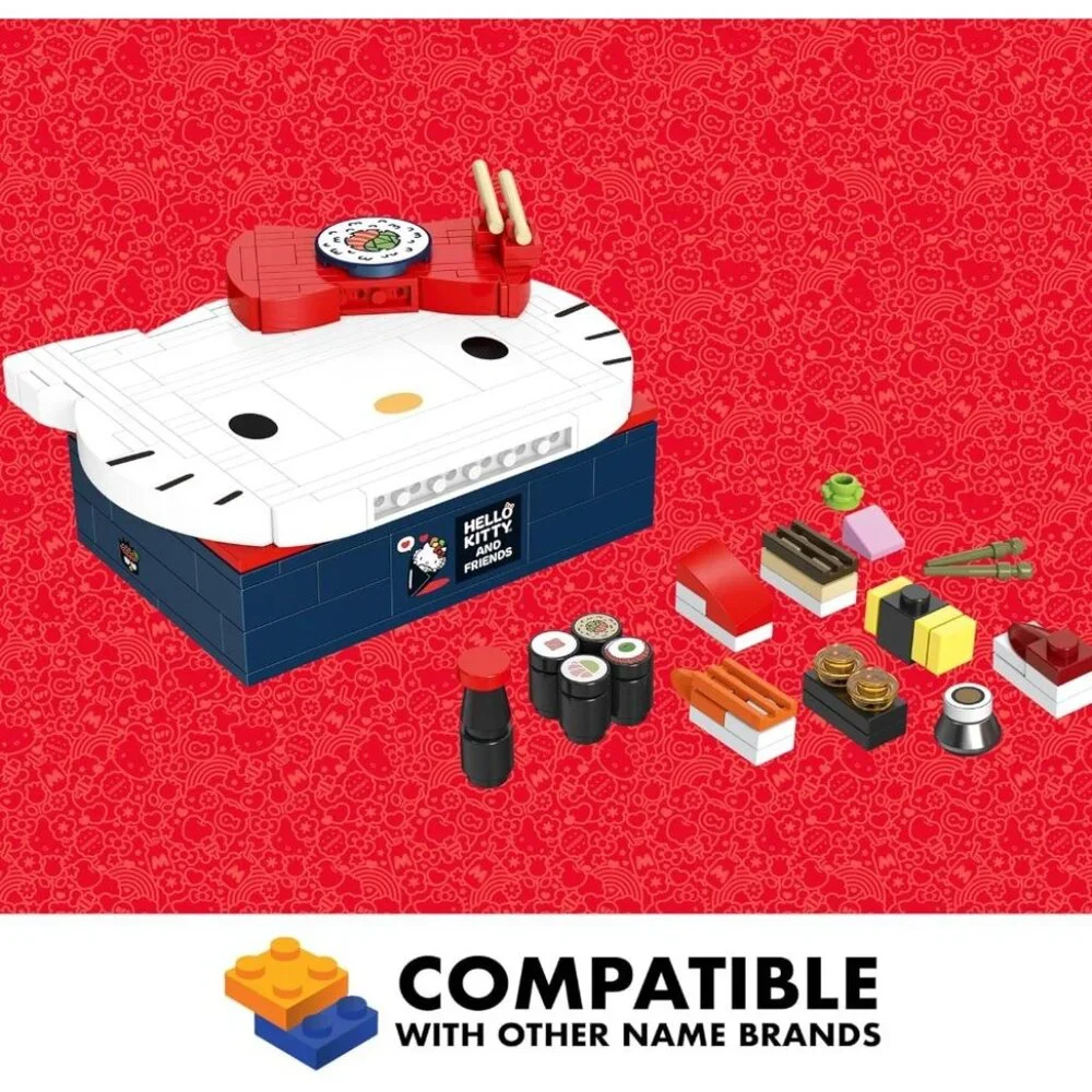 Hello Kitty Bento Box Brick Building Set 12+ 191 Pieces Compatible With Major Br